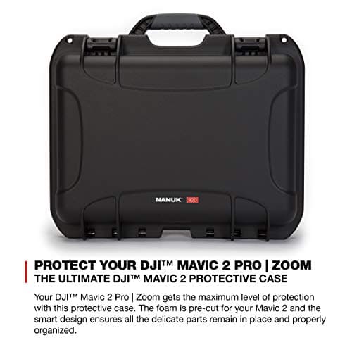 Nanuk DJI Drone Waterproof Hard Case with Custom Foam Insert for DJI Mavic 2 Pro/Zoom - Black - Made in Canada