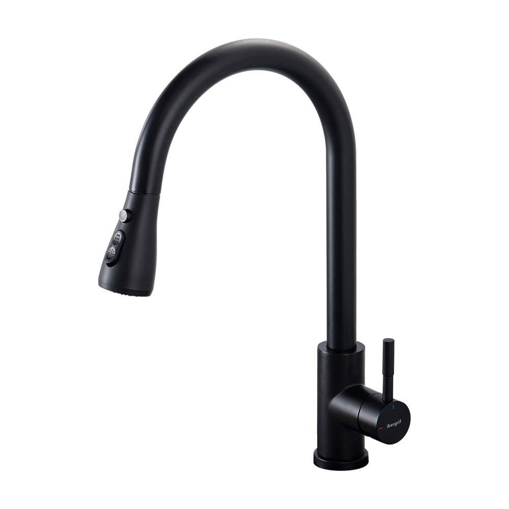 Ibergrif Grifo Cocina Extraíble, Grifo Cocina Fregadero 360° Giratorio, 3 Modos de Agua, Acero Inoxidable 304, Ahorro Energético 30%, Instalación Sin Herramientas en 5 Minutos, M22137 — view 9