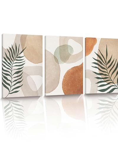 HesenDot 30x40CM Abstract Botanical Wall Art Set of 3, Wrapped Canvas