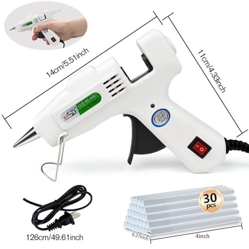 Krightlink Hot Glue Gun Kit with 30 Glue Sticks, Fast Preheating Hot Melt, High Temp for School Crafts DIY Arts and Quick Home Repairs (20w) — view 5