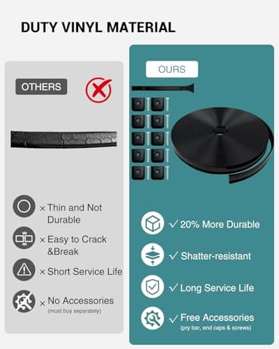 1” RV Trim Molding Insert, 100 Ft Heavy Duty RV Weather Stripping Exterior, Vinyl Rubber Seal Strip Includes End Caps, Screw Cover Trim for Camper Travel Trailer, Black — view 2