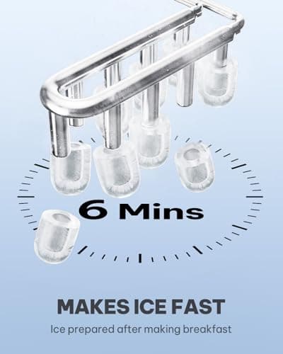 Silonn Ice Maker Countertop, Portable Ice Machine with Carry Handle, Self-Cleaning Ice Makers with Basket and Scoop, 9 Cubes in 6 Mins, 26 lbs per Day, Ideal for Home, Kitchen, Camping, RV — view 2