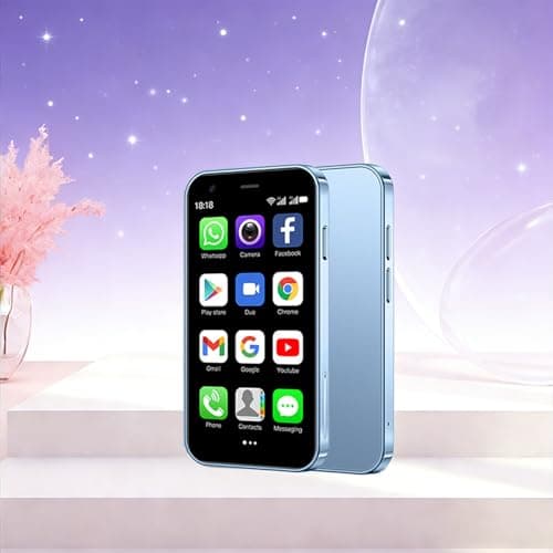 CostMvp Mini Phone Unlocked 3.0" Compact Smartphone Android 9 Quad-Core Dual SIM Face ID 2GB+16GB (Up to 128GB SD) 3G 5MP+5MP Dual Cameras (Purple) — view 6
