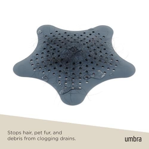 Umbra Starfish Hair Catcher, Fun Drain Cover Fits Most Standard Tub and Shower Drains, 6" Diameter, Slate Blue — view 3