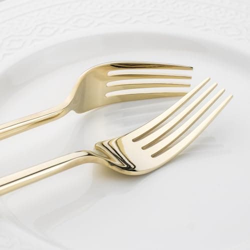 Alata Potter Champagne Gold 20-Piece Forged Silverware Set, Service for 4, Stainless Steel Flatware Set, Modern Design with Mirror Finish, Ideal for Home, Kitchen, Party, Camping — view 5