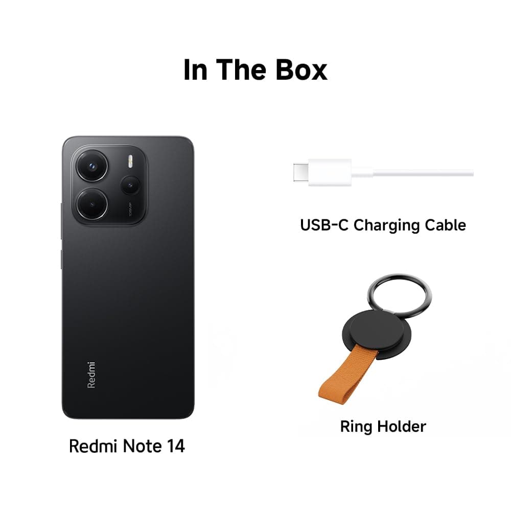 Xiaomi Redmi Note 14 smartphone, 6+128GB, green, 108MP AI camera system, 5500mAh battery, 120Hz eye-care display, AI features (no charger included), 2 year Warranty — view 5