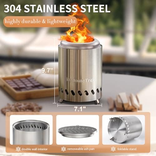 Mini Smokeless Fire Pit, Small Firepit with Stand, Portable Fire Pit 7 Inch Blue — view 2