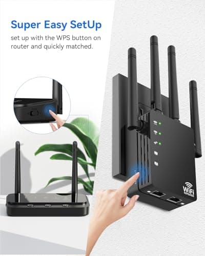 Dual Band 5GHz/2.4GHz WiFi Extender, WiFi Booster, WiFi Extender Signal Booster, Covers 12880 Sq.ft, Supports 105 Devices, Internet Extender WiFi Booster for Home — view 2