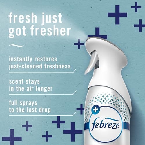 Febreze Air Mist, Air Freshener Spray, Odor Fighting Room Spray, Deodorizer for Home Bathroom Kitchen Office Apartment Dorm Room Classroom, Heavy Duty Crisp Clean Scent, 8.1oz, (Pack of 6) — view 2