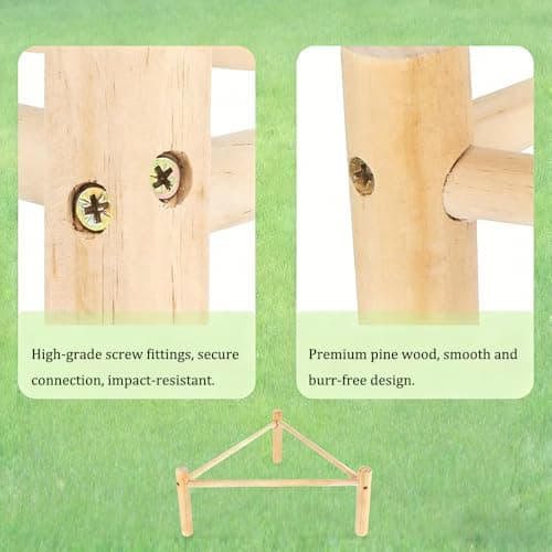 Chicken Perch for Coop & Brooder, Pine Wooden Chicken Toys & Coop Accessories for Chicken Triangular Gym Roosting Bar for Large Hens Parrots Birds, Natural Poultry Stand Chicken Nesting Support — view 3