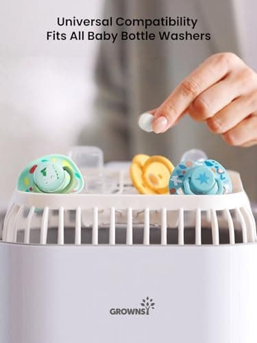 GROWNSY Bottle Washer Detergent Tablets, Plant-Based Enzyme Formula, Removes Milk Residue & Odor, Safe for Baby Bottles & Pump Parts, Compatible with All Bottle Washers, Unscented, 150 Count — view 2