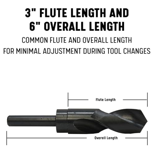 Drill America DWDRSD Series Qualtech High-Speed Steel Economy Reduced-Shank Drill Bit, Black Oxide Finish, Round Shank, Spiral Flute, 118 Degrees Conventional Point, 1-19/32" Size, Pack of 1 — view 4