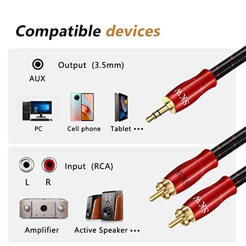 SKW 3.5MM to 2RCA Audio Stereo Cable Entry Level HC Series Cable 4.9ft/1.5M — view 3