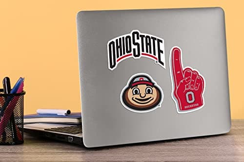 The Ohio State University Buckeyes 8ct Mixed Logo and Mascot Vinyl Sticker Pack for Laptop Water Bottle Tablet Scrapbooking Skateboard Indoor Outdoor Decals — view 3