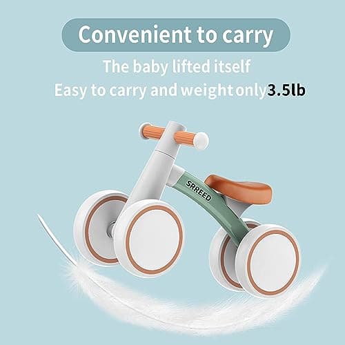 SEREED Baby Balance Bike for 1-2 Year Olds - 4 Wheels, First Bike for Toddlers, Birthday Gift (Green) — view 3