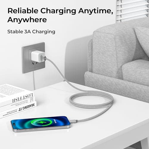 Basesailor for iPhone 17 16 15 Pro Max Charger Cord 6.6FT,USB to USB C Cable 2Pack,Type C Charging Power Cord for Apple iPad 10 Air 4 5,Samsung Galaxy S25 S24 S23 S22 Plus Ultra,A52 A53 A54,Pixel 9 8 — view 5