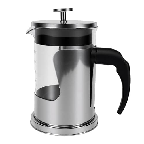 Asixxsix French Press Coffee Maker, 34 Oz 800ml High Borosilicate Glass Heat to Press, Cold Brew Maker with 80 Mesh Stainless Steel Filter for Home Travel (Woven 800ml) — view 5