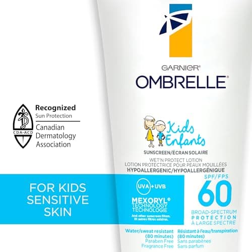 Garnier Ombrelle Kids Sunscreen Lotion SPF 60, Formulated for Sensitive Skin, Non-comedogenic, Hypoallergenic, Fragrance-Free, Very High Broad-Spectrum UVA/UVB Protection, Water Resistant, 300ml — view 2
