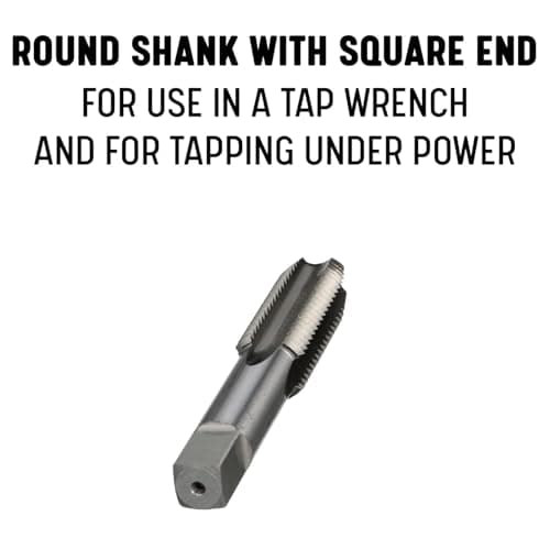 Drill America DWT54455 Qualtech High-Speed Steel Hand Threading Tap, Uncoated (Bright) Finish, Round with Square End Shank, Bottom Chamfer, 1/4"-20" Size — view 2