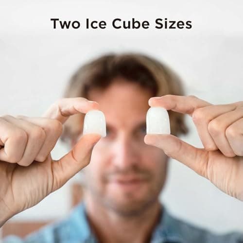 Silonn Ice Maker Countertop, 9 Cubes Ready in 6 Mins, 26lbs in 24Hrs, Self-Cleaning Ice Machine with Ice Scoop and Basket, 2 Sizes of Bullet Ice for Home Kitchen Office Bar Party — view 3