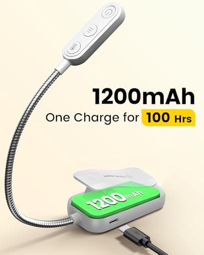Glocusent 20 LED Reading Lights for Books in Bed, Eye Caring Reading Light — view 4
