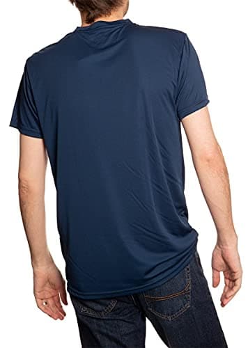 Calhoun NHL Mens Loose Fit Performance Rashguard Wicking Short Sleeve Shirt (XX-Large, Edmonton Oilers)