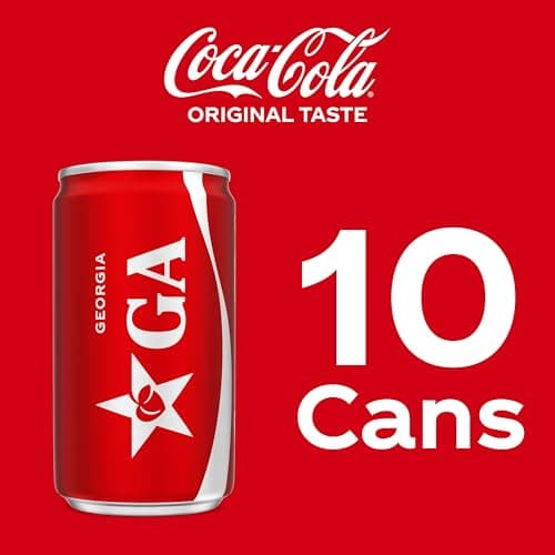 Coca-Cola Soda Soft Drink Fridge Pack Mini Cans, 7.5 fl oz, 10 Pack — view 3