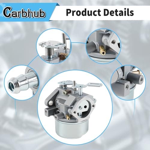 Carbhub 640052 Carburetor for Tecumseh HMSK80 HMSK90 HMSK100 LH318SA LH358SA Snow Blower Thrower 8HP 9HP 10HP Engine Tecumseh 640054 640349 Carburetor with Primer Bulb - 640052 Carburetor — view 5