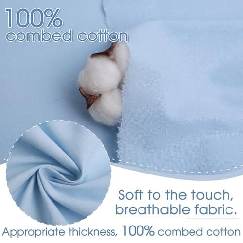 FFPDYBEST Lake Blue Cotton Fabric, Natural 100% Cotton Poplin Fabric by The Yard 59 Inches Wide Lining Fabric for Sewing Apparel Cloth Soft Embroidery Quilting, 1 Yard — view 2