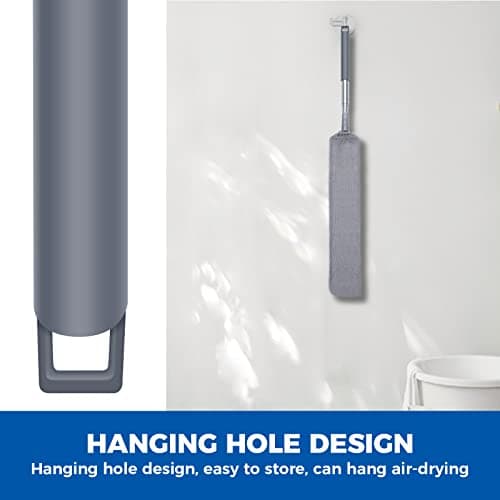 Retractable Gap Dust Cleaner Cleaning Tools with 2 Microfiber Dusting Cloths Long Handle 60inches Washable and Retractable Duster Brush for Cleaning Under Appliances Furniture Couch Fridge — view 5