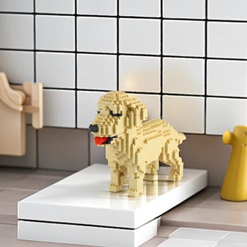 Larcele Micro Dog Building Blocks Pet Mini Building Toy Bricks,950 Pieces KLJM-02 (Golden Retriever) — view 4