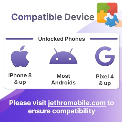Jethro Mobile USA SIM Card (Uses T-Mobile), 7GB High-Speed 4G/5G Data, Unlimited Talk, Text, & Basic Data, Same Day Activation, Data Usage Tracking, US SIM Card for Canadian Travelers (7-Days) — view 6