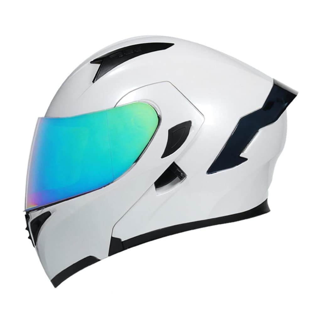Full Face Flip Up Motorcycle Modular Helmet Integrated Motorbike Dual Visor for Adults Men Women Moped Street Racing DOT Approved — view 42