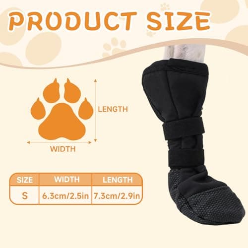Dog Paw Wound Recovery Boot, Breathable Dog Bootie for Injured Paw, Anti-Slip Dog Shoe with Self-Adhesive Strap, Protector for Outdoor Walking & Keep Dogs from Licking Wounds (S)