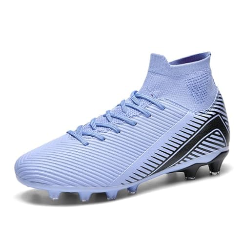 SKENGO Unisex-Adult Soccer Cleats Mens Womens Turf Soccer Shoes Youth AG TF Training Football Cleats Lightweight High-top Football Boots Indoor Outdoor (9909 Zi AG_39)
