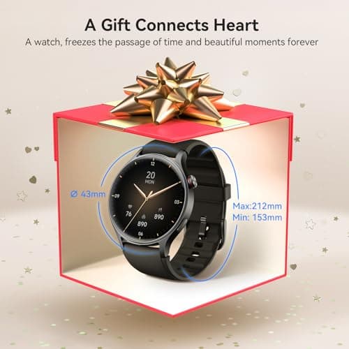 Smart Watch for Men Women, Answer/Make Call, 1.32'' AMOLED Screen Fitness Tracker with Heart Rate/Sleep/SpO2 Monitor, Smartwatch for iPhone/Samsung/Android, 110 Sport Mode, 3ATM Waterproof(Black) — view 7