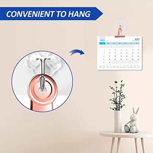 10 Pack Large Metal Hinge Clips 2.5 Inches Bull Hinge Paper Clips Bulldog Clips for Crafts, Photo, Drawing, Food Bags at Home, Office, School, Shop, Rose Gold, 63mm — view 3