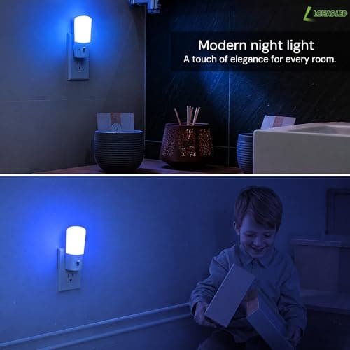 LOHAS-LED Blue Night Light Plug in, 2 Pack Dimmable LED Night Lights — view 4
