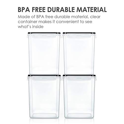 Vtopmart Large Pantry Food Storage Containers, 4 Pcs 5.2L/176oz, Black — view 2