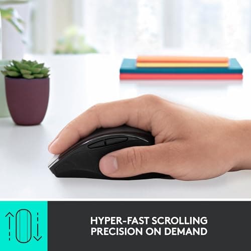 Logitech M705 Marathon Wireless Mouse, Gaming Mouse Wireless, 2.4 GHz USB-A Receiver, 5-Programmable Buttons, 3-Year Battery, PC, Mac, Laptop, Chromebook - Black — view 2