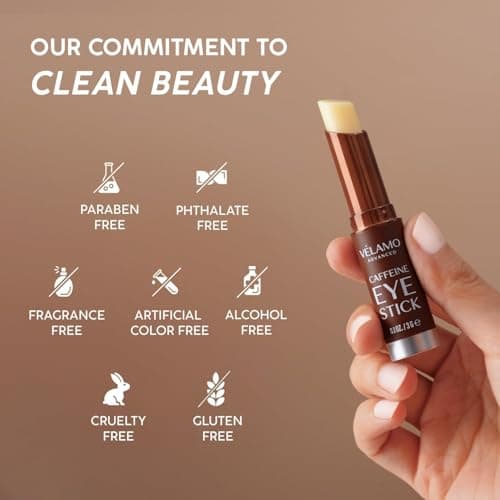 VELAMO ADVANCED Caffeine Eye Stick: Energizing & Hydrating Under Eye Balm for Dark Circles & Puffiness - Travel Essentials, Portable & Perfect for On-the-go Use, 0.1 OZ/3g — view 3