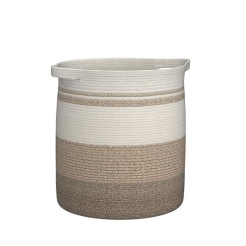 OIAHOMY 80L Laundry Baskets Hamper with Handles,Decorative Basket for Living room,Woven Storage Basket for Toys Bin,Pillows, Blankets,Clothes-20x18in-Gradient Yellow — view 3