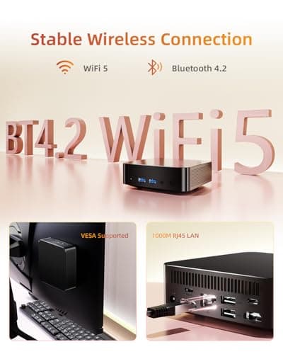 chatreey Mini PC N3150 (4C/4T, 2.08GHz Max) 8GB RAM 256GB SSD, 2X Type-c Mini Computer with 2x2K Display/WiFi 5/BT 4.2/RJ45 LAN/USB 3.0/6W TDP (1 PCs) — view 6