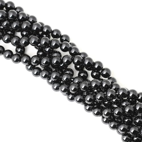 HAAMIIQII 30pcs 12mm Natural Black Onyx Stone Beads Round Loose Gemstone Beads for Jewelry Making Strand 15 Inch — view 3