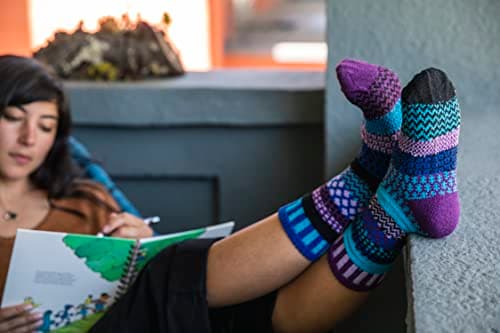 Solmate Socks - Mismatched Crew Socks; Made in USA; Raspberry Small — view 5