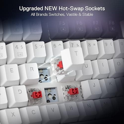 Redragon K673 PRO 75% Wireless Gasket RGB Gaming Keyboard, 3-Modes 81 Keys Compact Mechanical Keyboard Hot-Swap Socket, Dedicated Knob Control and 5-Layer Noise Dampening, Linear Red Switch — view 5
