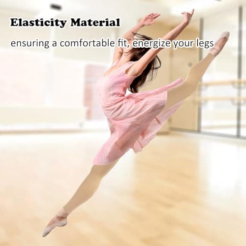 2 Pack Ballet Tights for Girls, Footless Dance Tights Leggings for Girls Toddler Little Big Girls for School and Daily (CA/US, Alpha, Small, Regular, Regular, Nude)