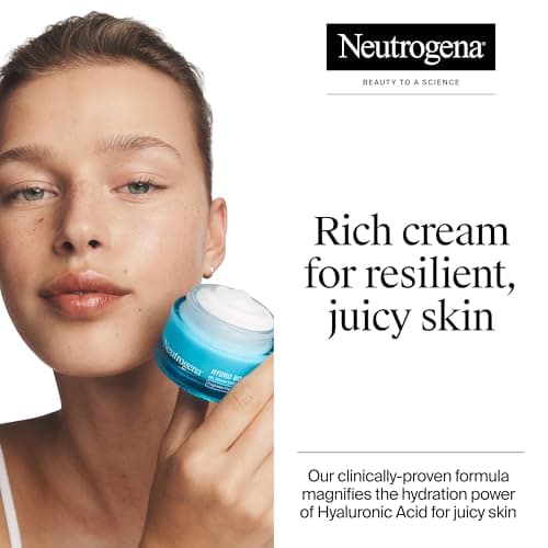 Neutrogena Fragrance Free Hydro Boost Gel Cream for Extra Dry Skin, Hyaluronic Acid Face Moisturizer for Extra-Dry Skin, Sensitive & Acne-Prone Skin Provides Long Lasting Hydration, Non-Comedogenic, 50ml
