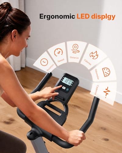 Merach Magnetic Exercise Bike, Heavy Duty Stationary Bike with Automated Resistance, 300 350 Lbs Weight Capacity, Low Noise Indoor Workout Bike for Home Gym with Self-Developed App — view 4