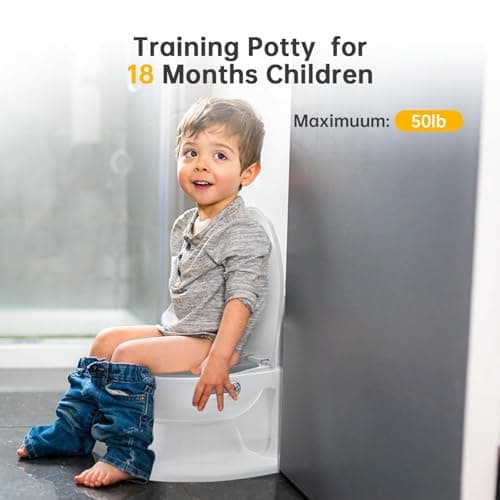 2-in-1 Toddler Potty Training Toilet with Real Flush Sound & Wipes Storage, Portable Non-Slip Baby Potty Chair with Built-in Paper Holder, Easy-Clean Potty Seat for Boys & Girls — view 4